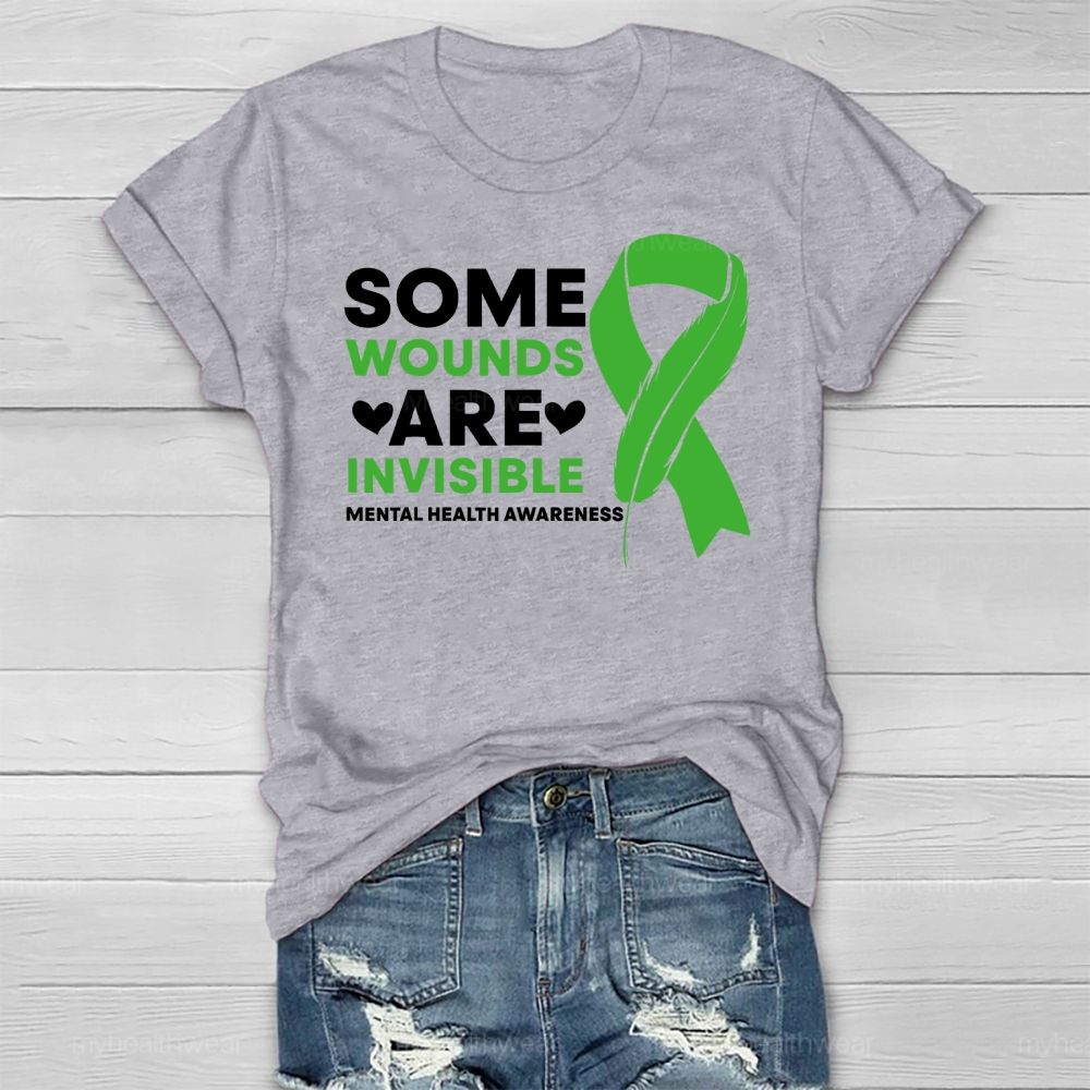 Some Wounds Are Invisible Mental Health Awareness  Healthwear T-shirt