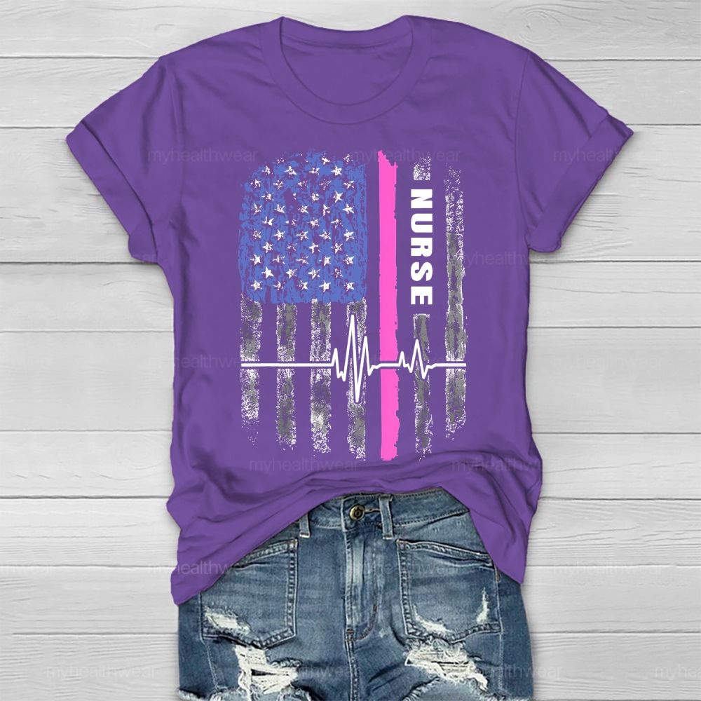Nurse Flag Star Healthwear T-shirt