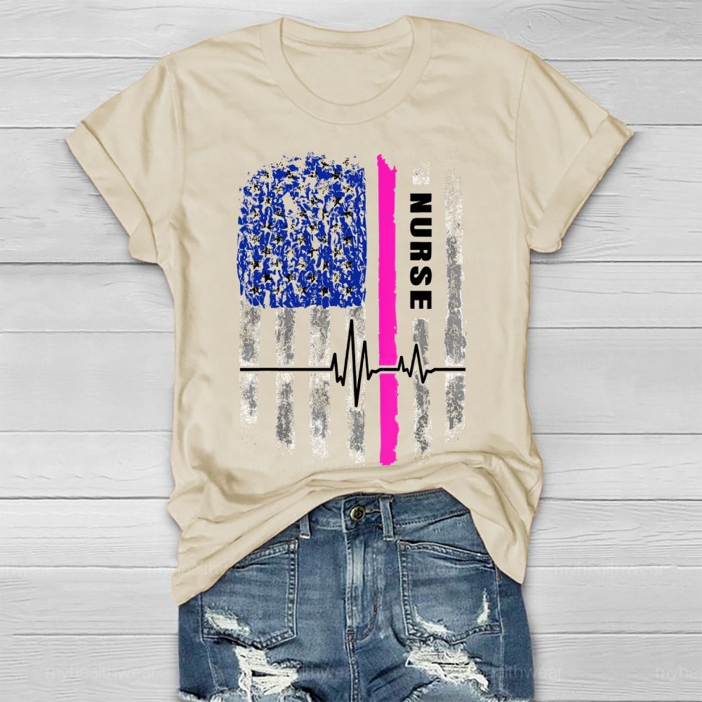 Nurse Flag Star Healthwear T-shirt
