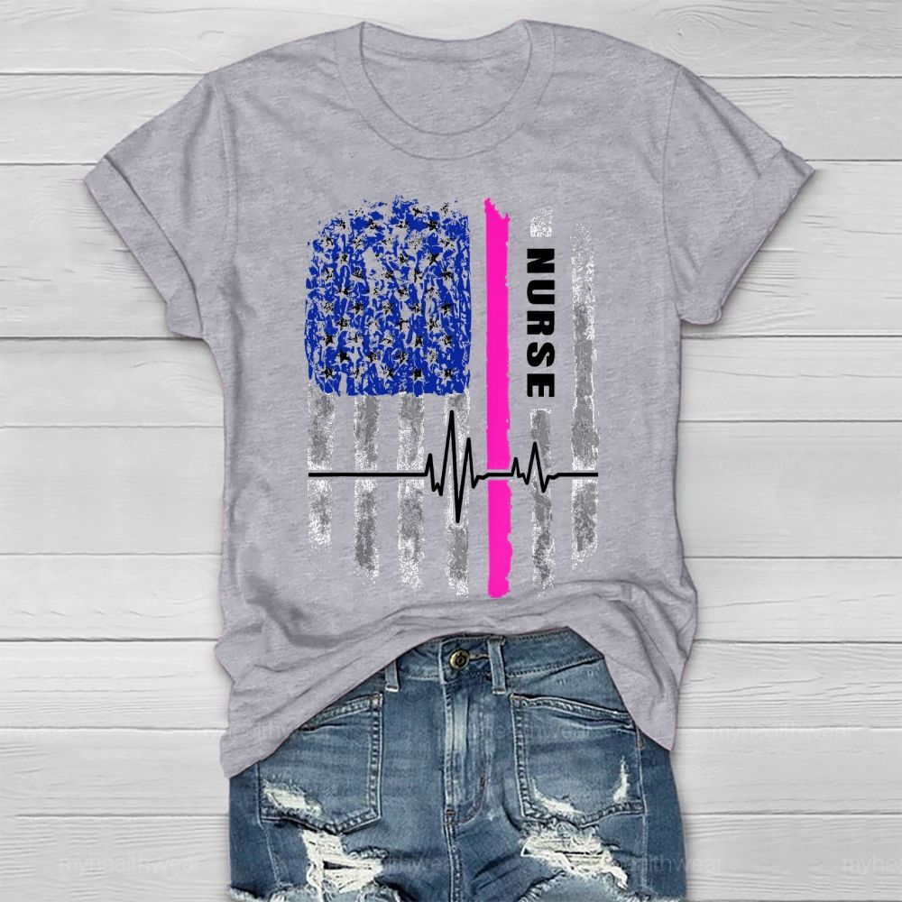 Nurse Flag Star Healthwear T-shirt