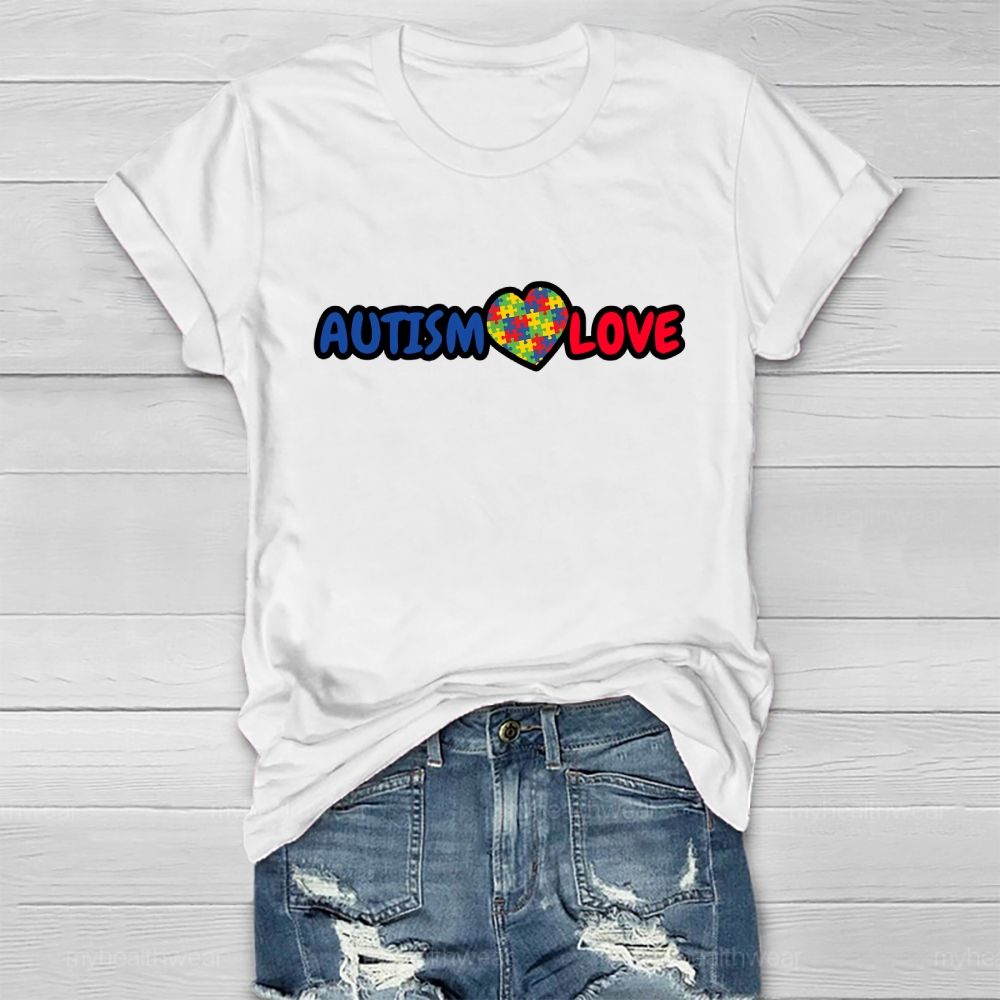 Autism Heart Puzzle Love Healthwear T-shirt