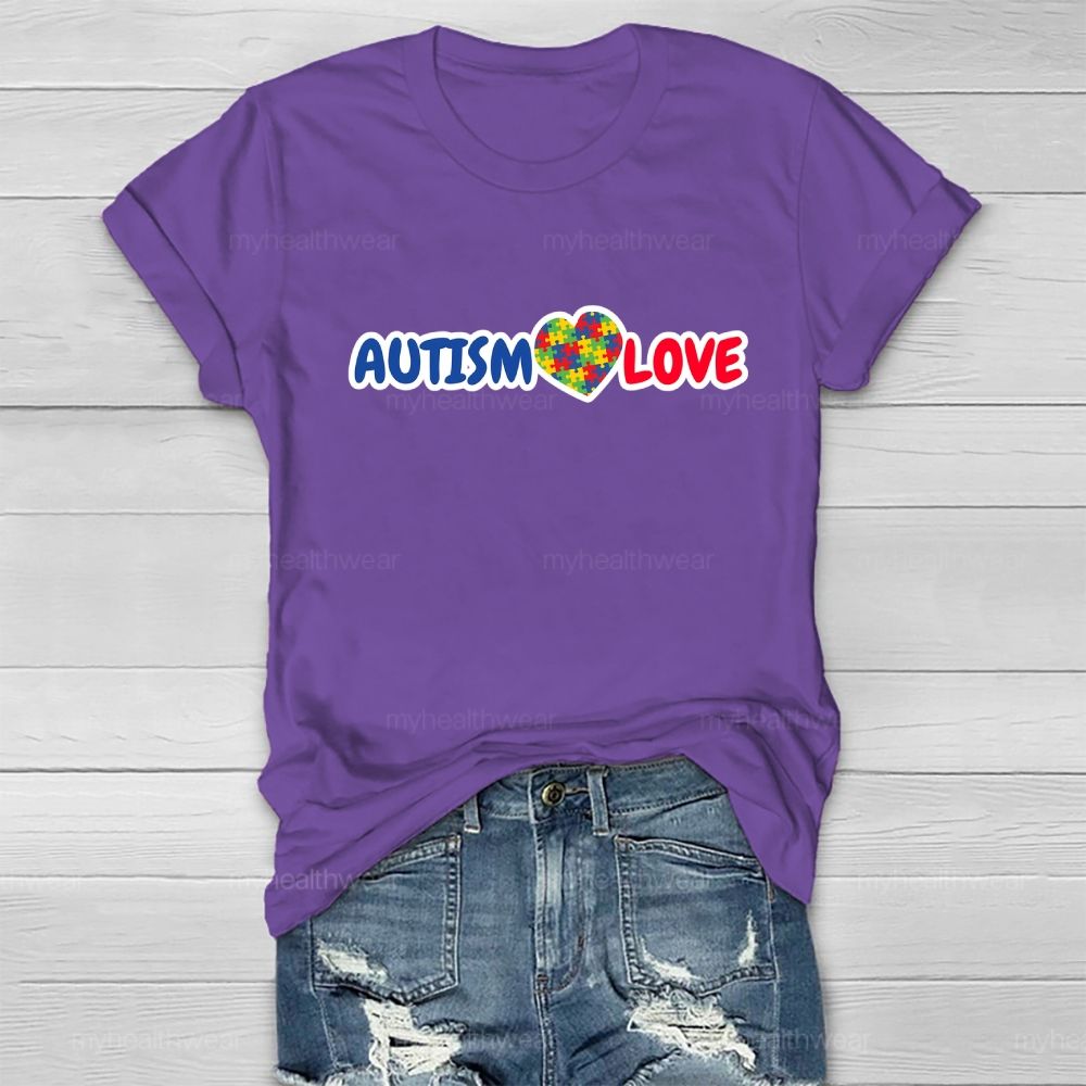 Autism Heart Puzzle Love Healthwear T-shirt