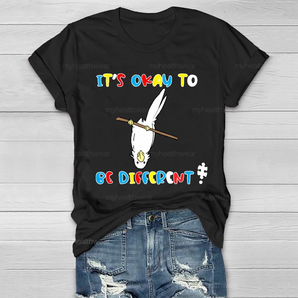 It's OK To Be Different Printed Graphic Healthwear T-shirt