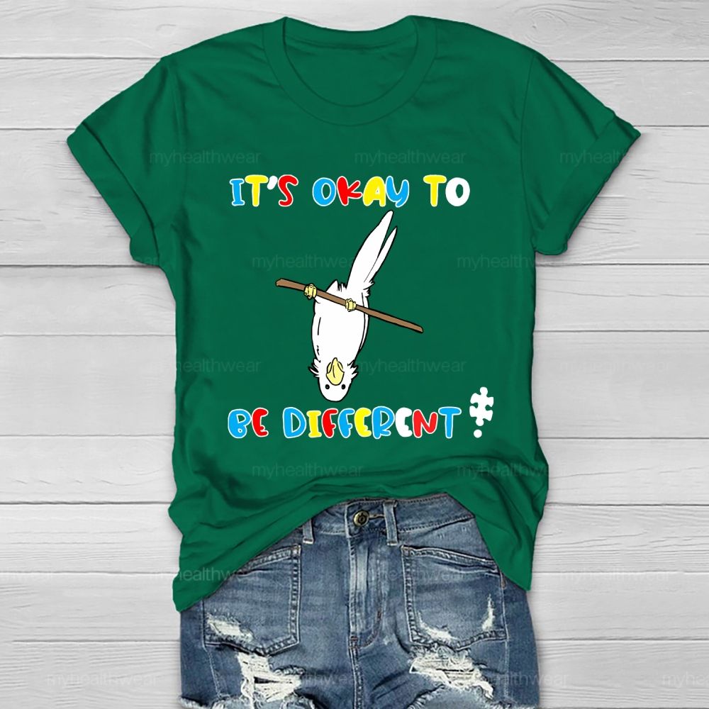 It's OK To Be Different Printed Graphic Healthwear T-shirt