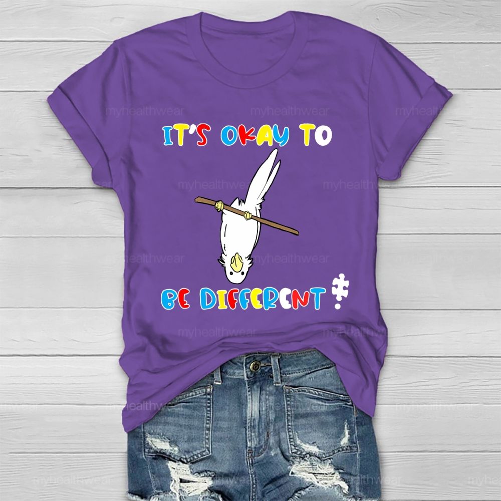 It's OK To Be Different Printed Graphic Healthwear T-shirt