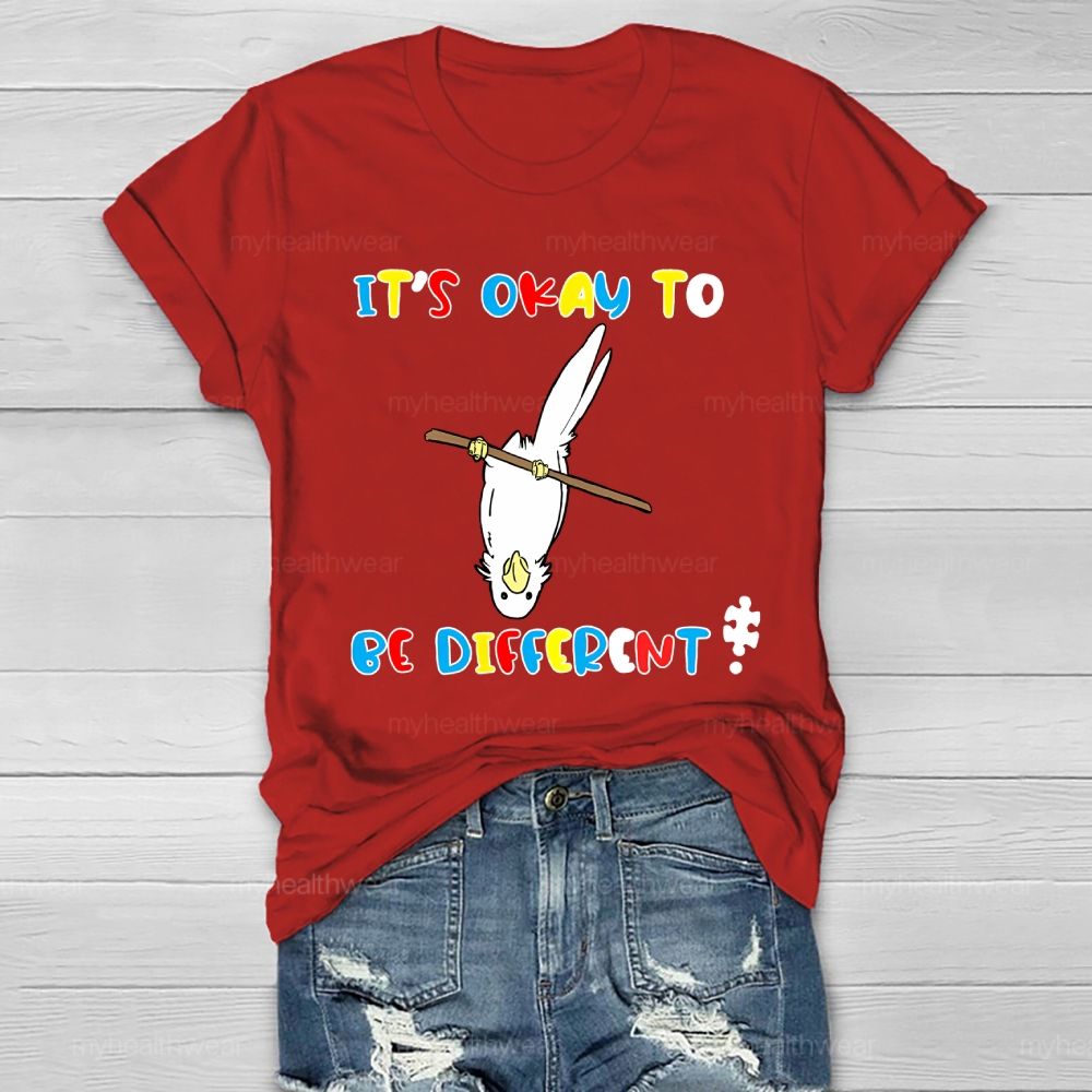 It's OK To Be Different Printed Graphic Healthwear T-shirt