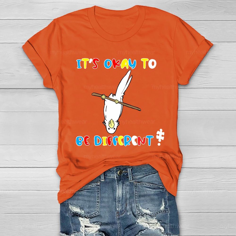 It's OK To Be Different Printed Graphic Healthwear T-shirt