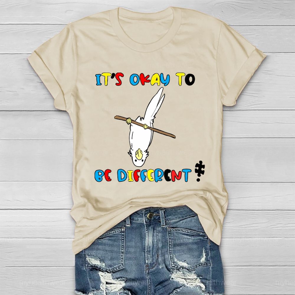 It's OK To Be Different Printed Graphic Healthwear T-shirt