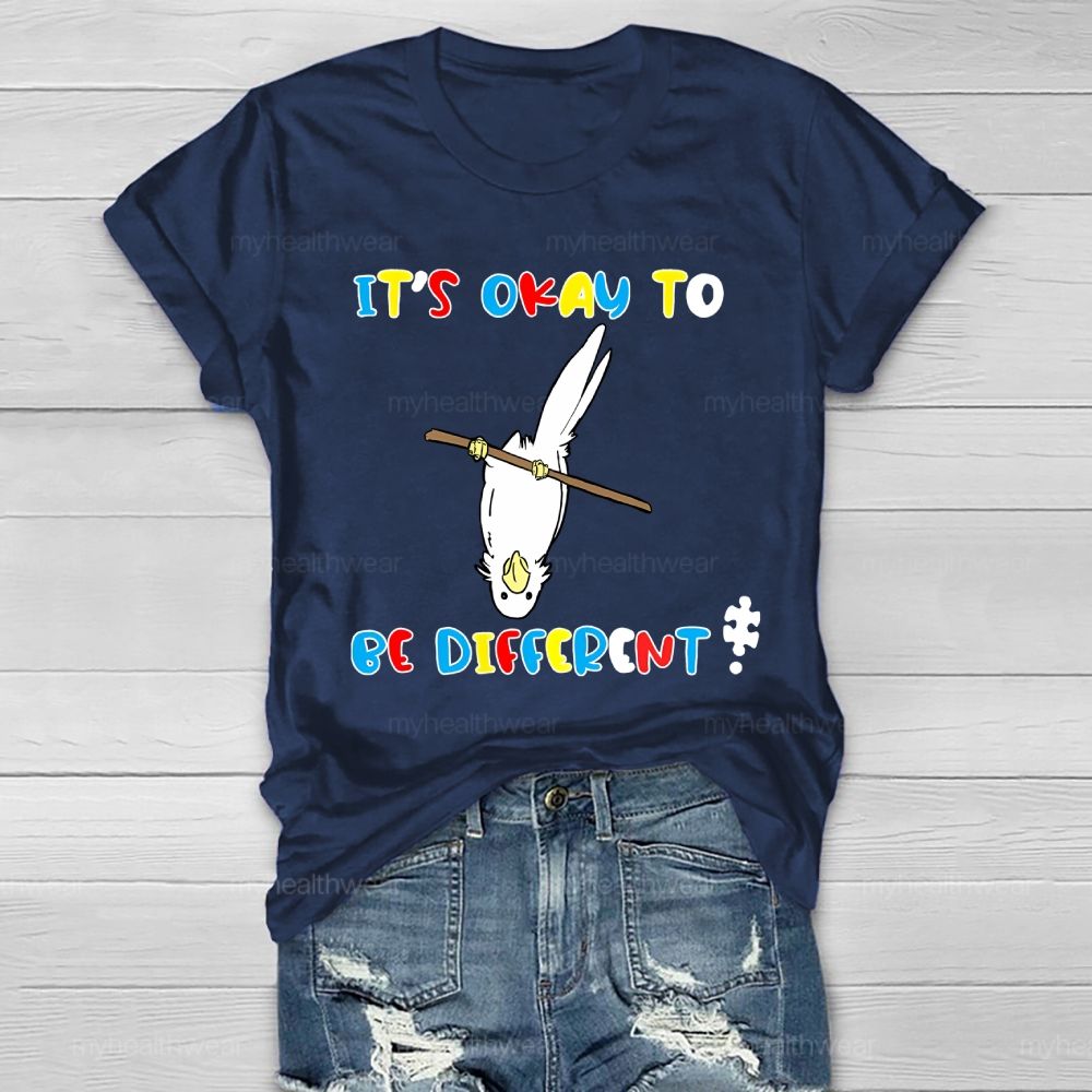 It's OK To Be Different Printed Graphic Healthwear T-shirt