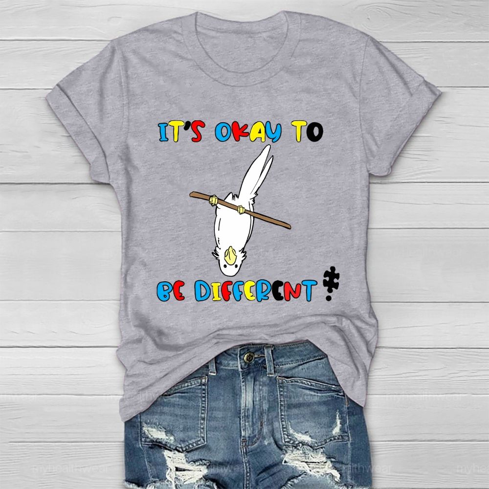 It's OK To Be Different Printed Graphic Healthwear T-shirt