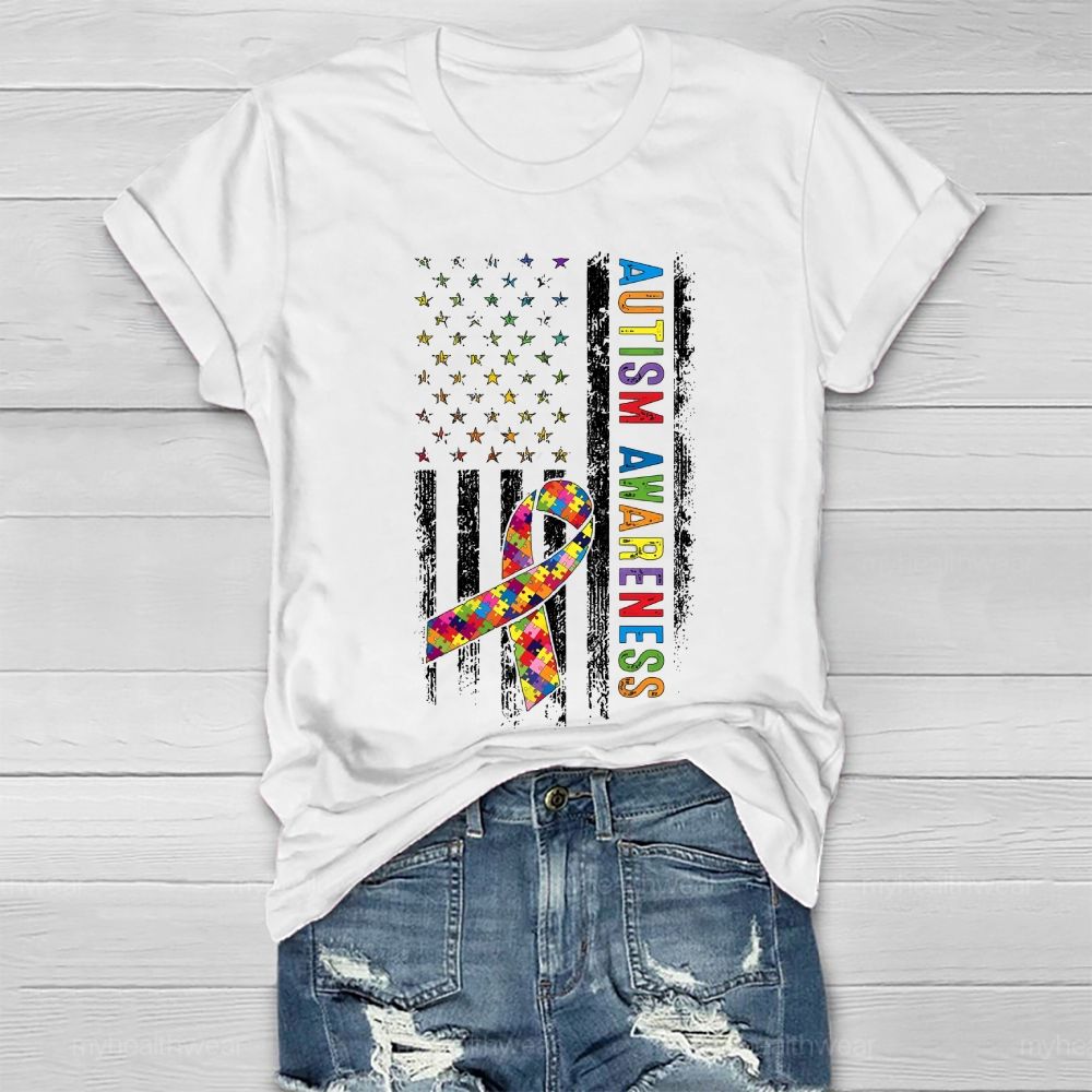 Autism Awareness Flag Healthwear T-shirt