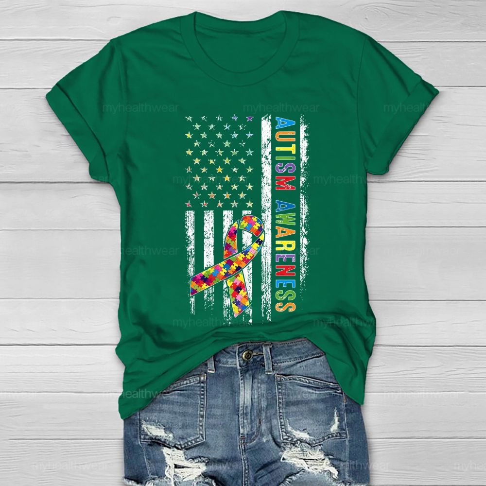 Autism Awareness Flag Healthwear T-shirt