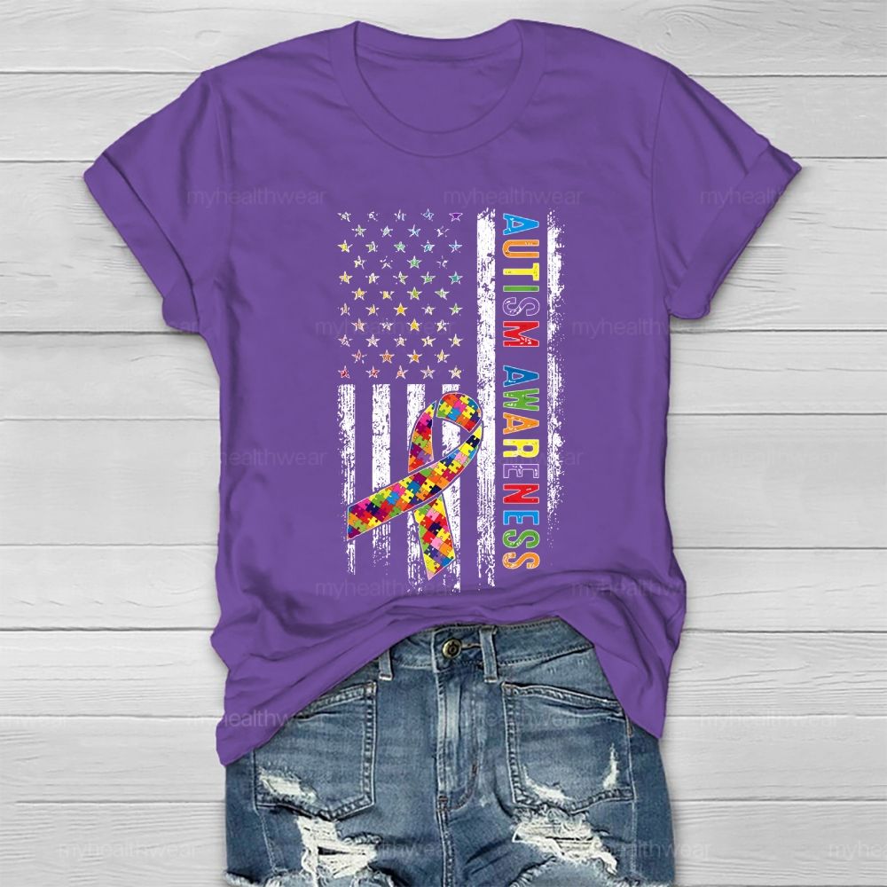 Autism Awareness Flag Healthwear T-shirt