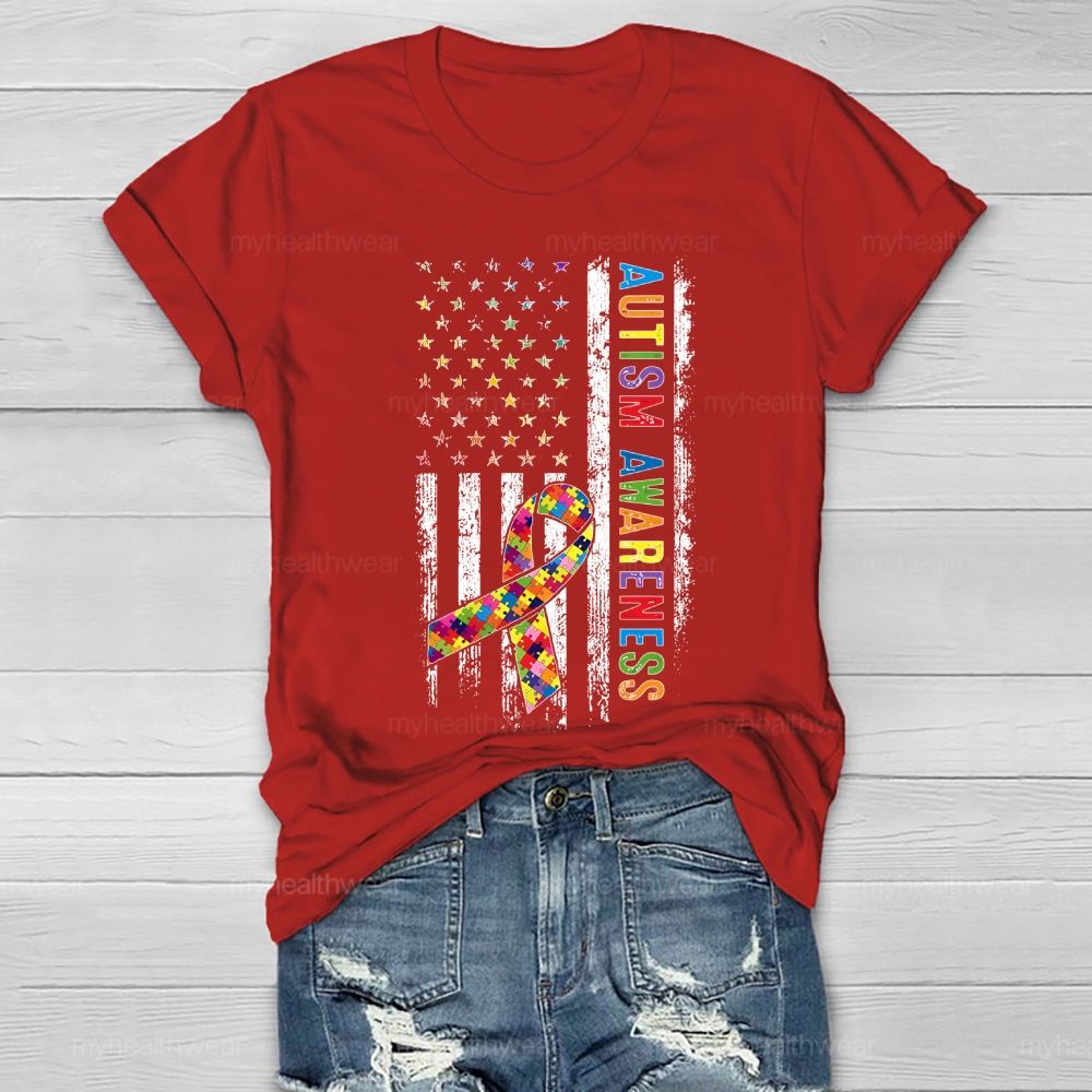 Autism Awareness Flag Healthwear T-shirt