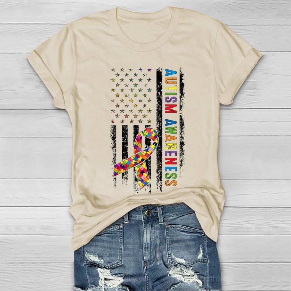 Autism Awareness Flag Healthwear T-shirt