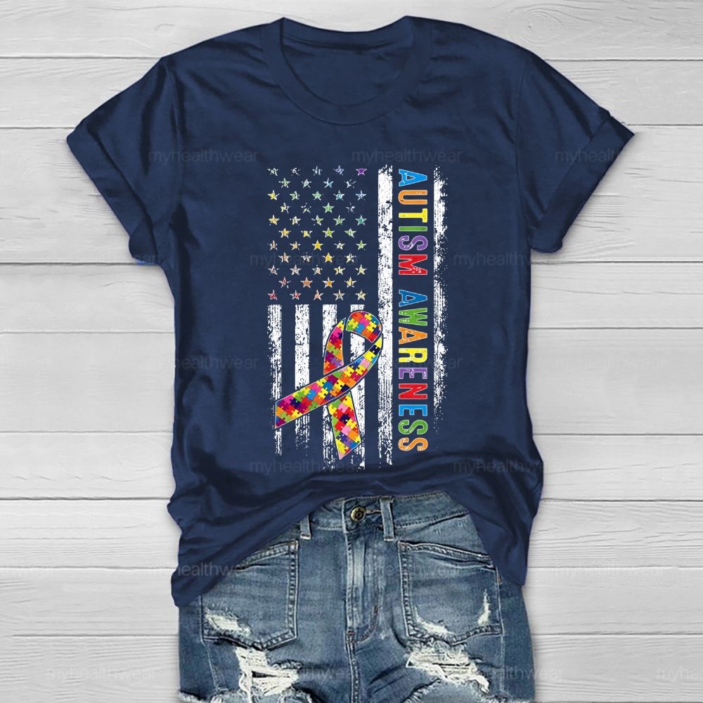 Autism Awareness Flag Healthwear T-shirt