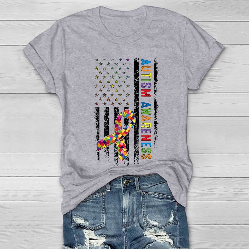 Autism Awareness Flag Healthwear T-shirt