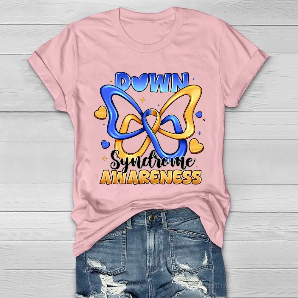 Down Syndrome Awareness Butterfly Healthwear T-shirt