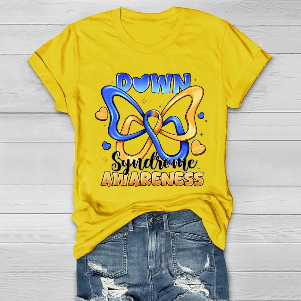 Down Syndrome Awareness Butterfly Healthwear T-shirt