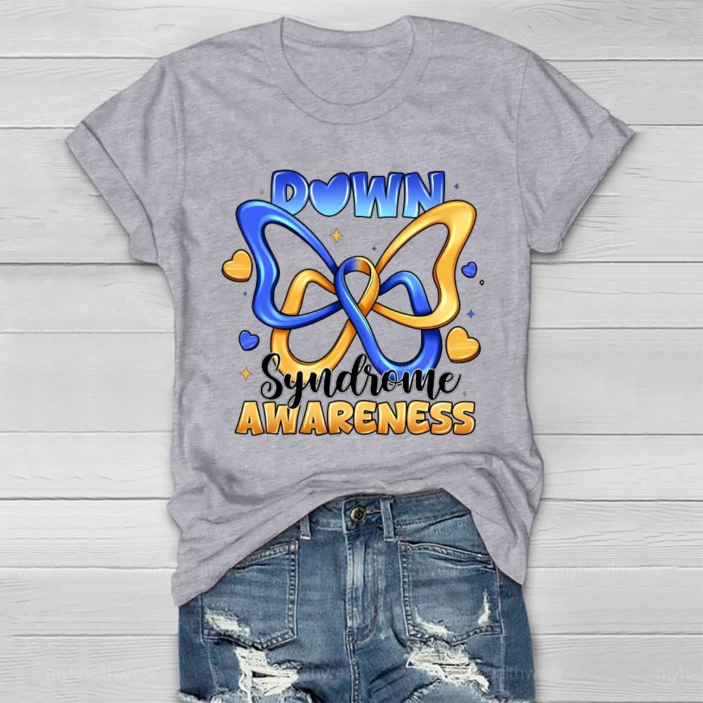 Down Syndrome Awareness Butterfly Healthwear T-shirt