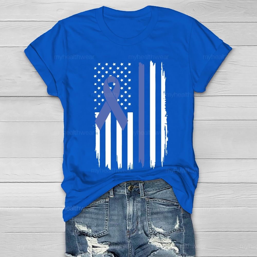 Blue Ribbon Flag Healthwear T-shirt