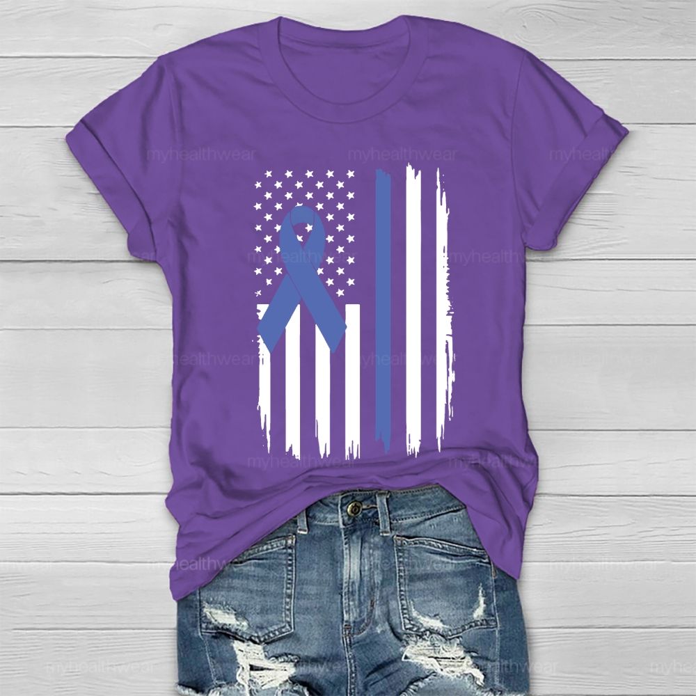 Blue Ribbon Flag Healthwear T-shirt