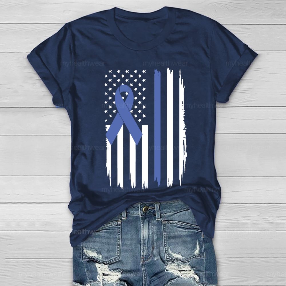 Blue Ribbon Flag Healthwear T-shirt