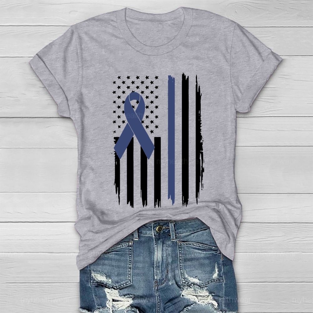 Blue Ribbon Flag Healthwear T-shirt