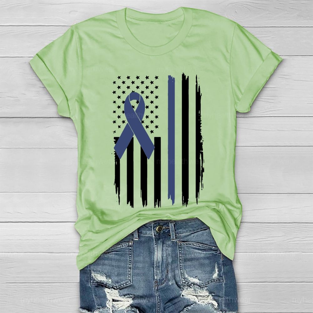 Blue Ribbon Flag Healthwear T-shirt