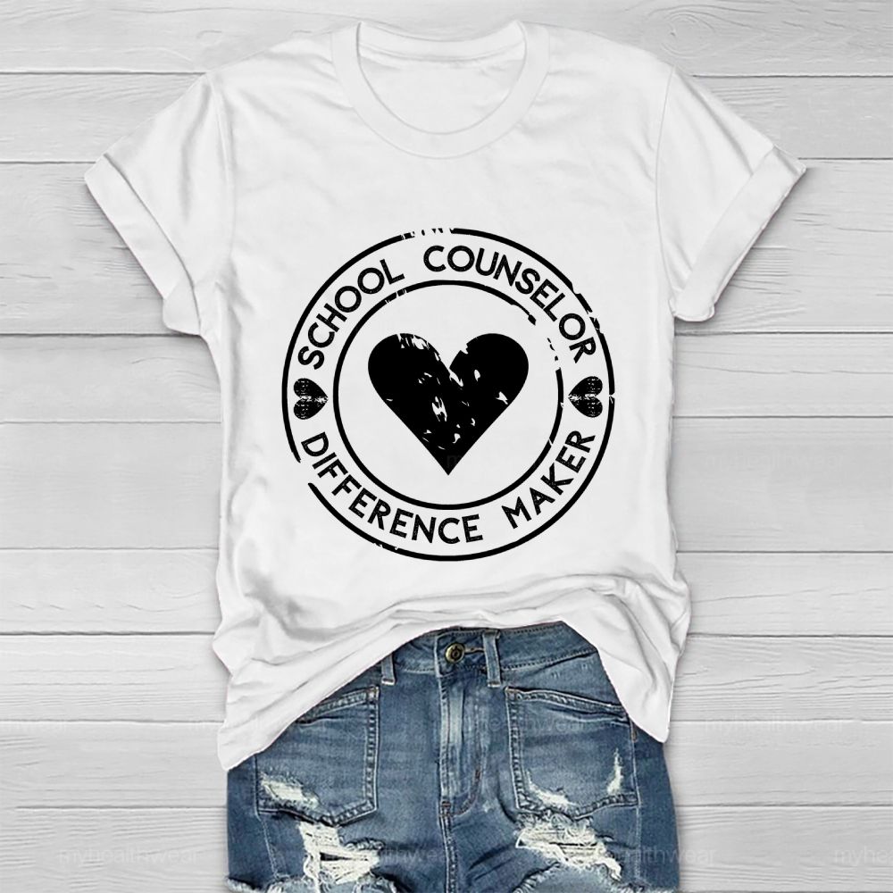 School Counselor Difference Maker Healthwear T-shirt
