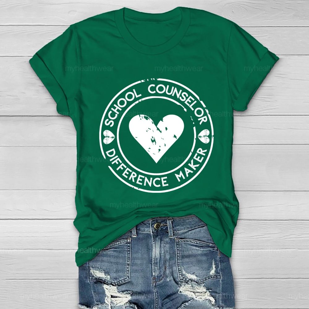 School Counselor Difference Maker Healthwear T-shirt