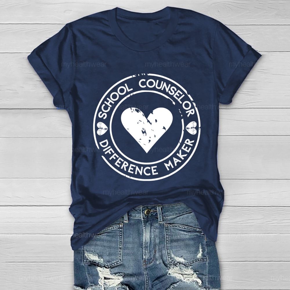 School Counselor Difference Maker Healthwear T-shirt