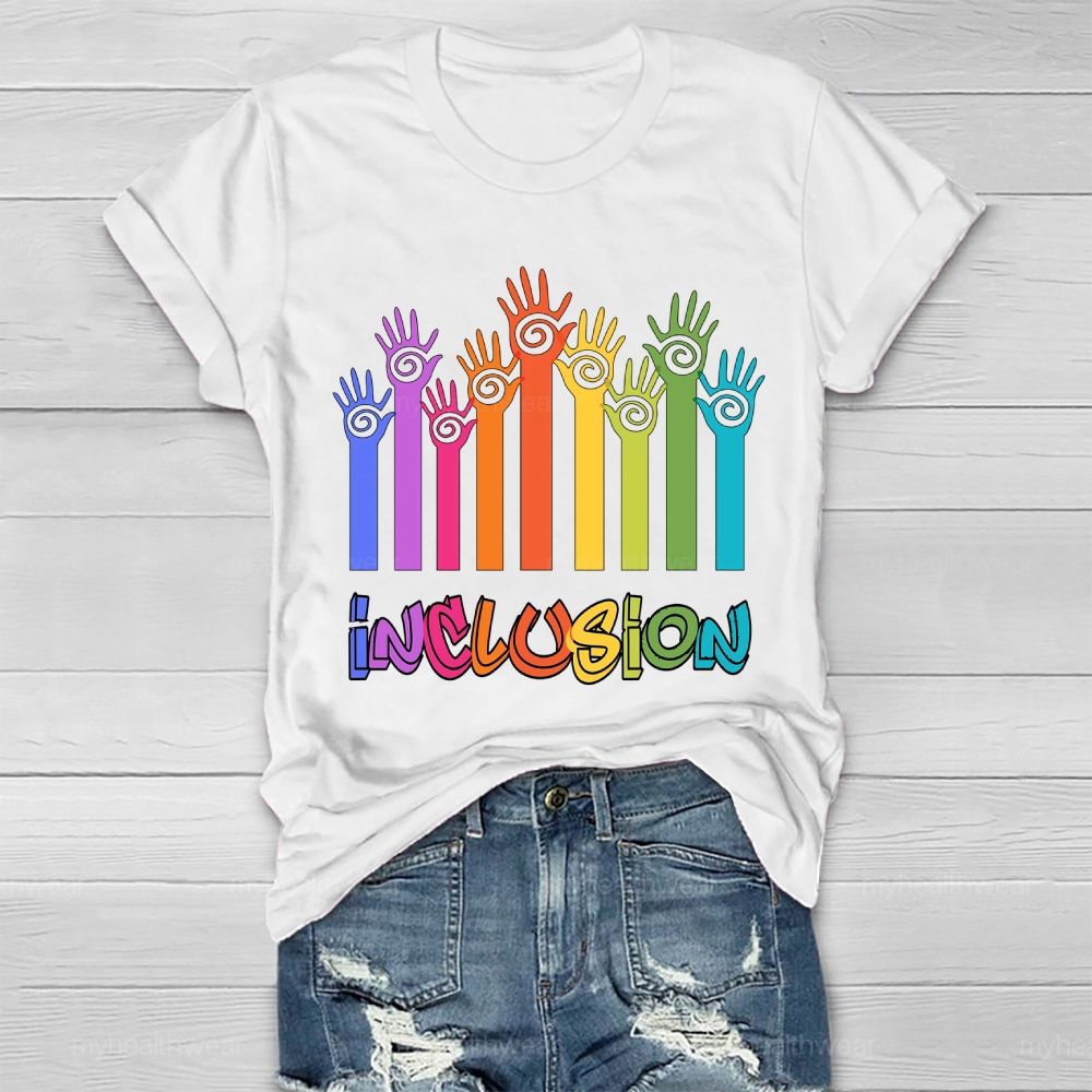 Inclusion Colorful Handprint Healthwear T-shirt