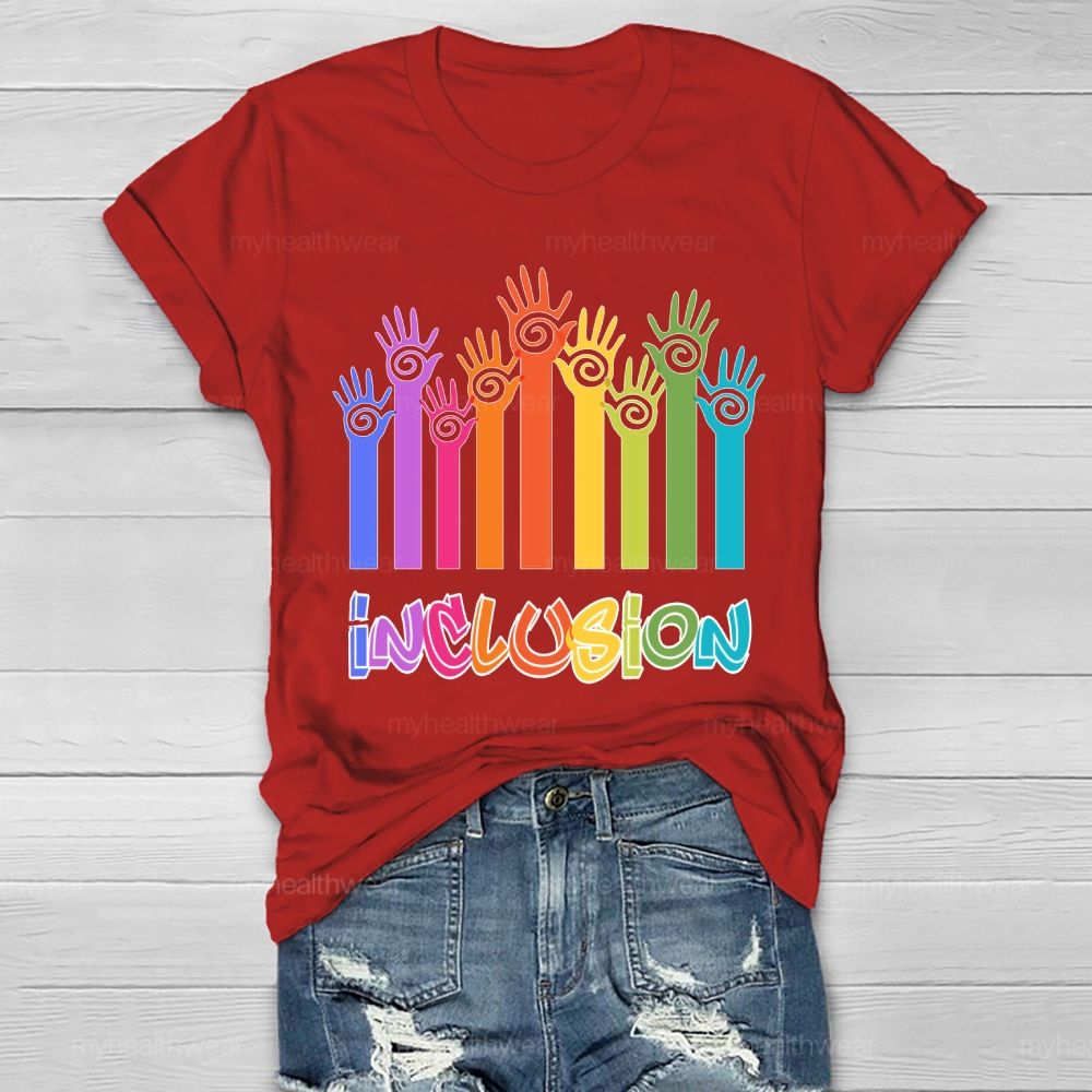 Inclusion Colorful Handprint Healthwear T-shirt