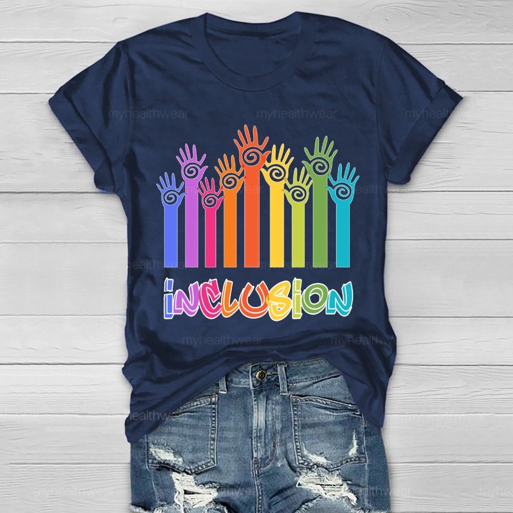 Inclusion Colorful Handprint Healthwear T-shirt