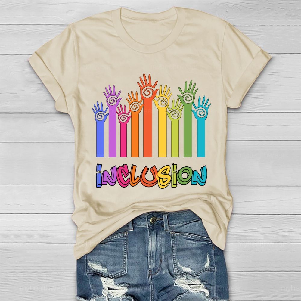 Inclusion Colorful Handprint Healthwear T-shirt