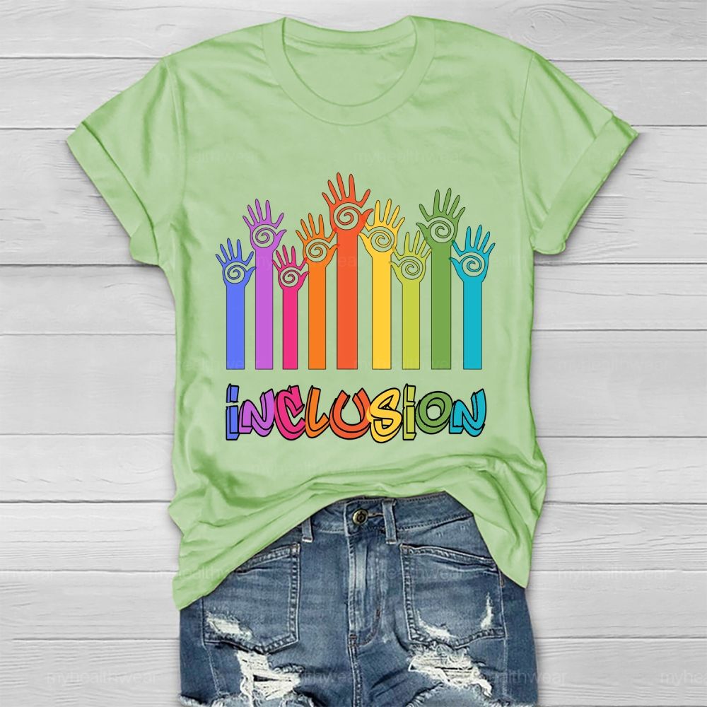 Inclusion Colorful Handprint Healthwear T-shirt