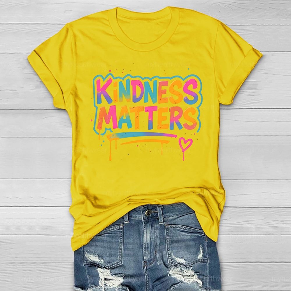 Kindness Matters Colorful Letters Healthwear T-shirt