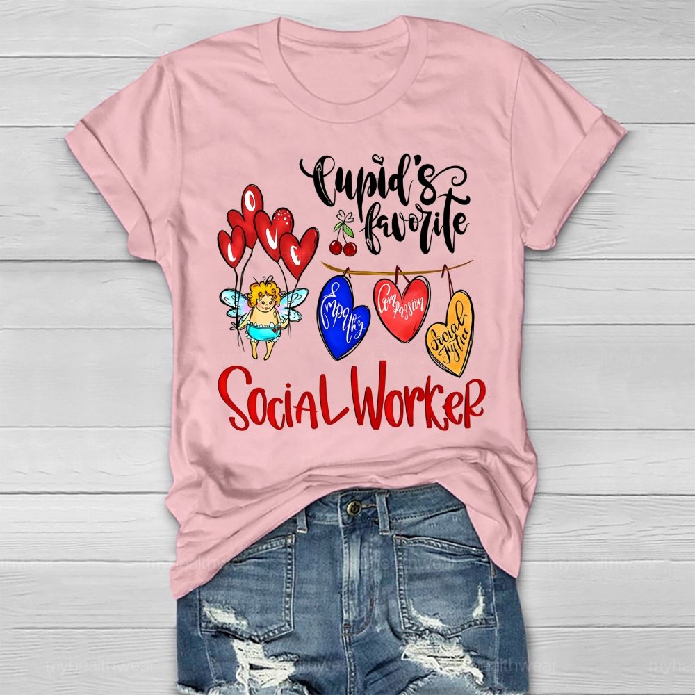 Cupid's Favorite Social Worker Healthwear T-shirt