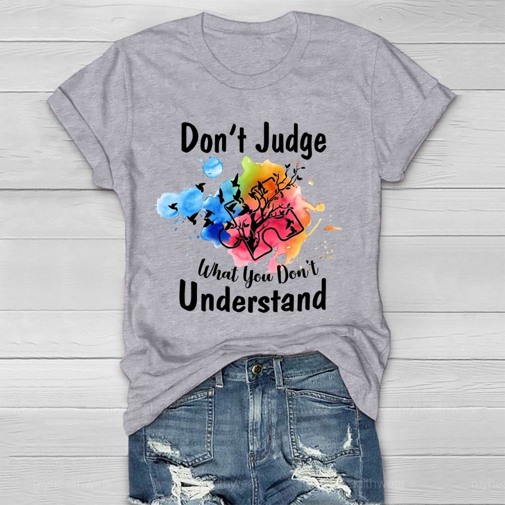 Don't Judge What You Don't Understand Colorful Puzzle Healthwear T-shirt