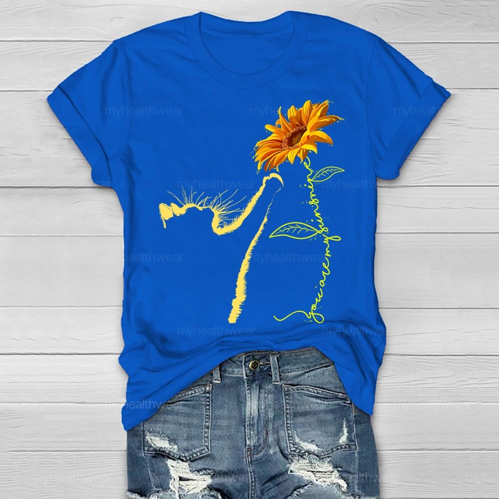 You Are My Sunshine Cat Sunflower Healthwear T-shirt
