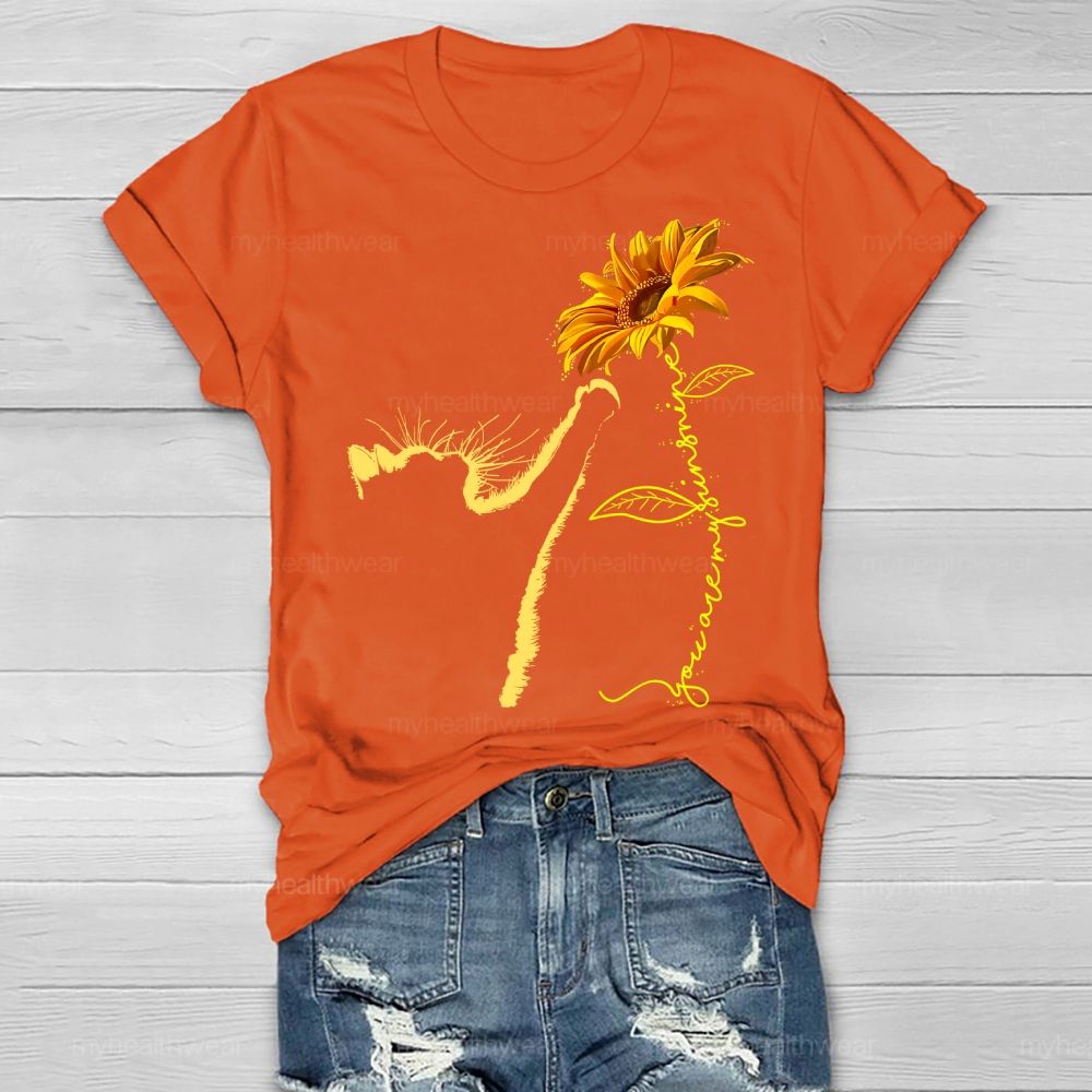 You Are My Sunshine Cat Sunflower Healthwear T-shirt