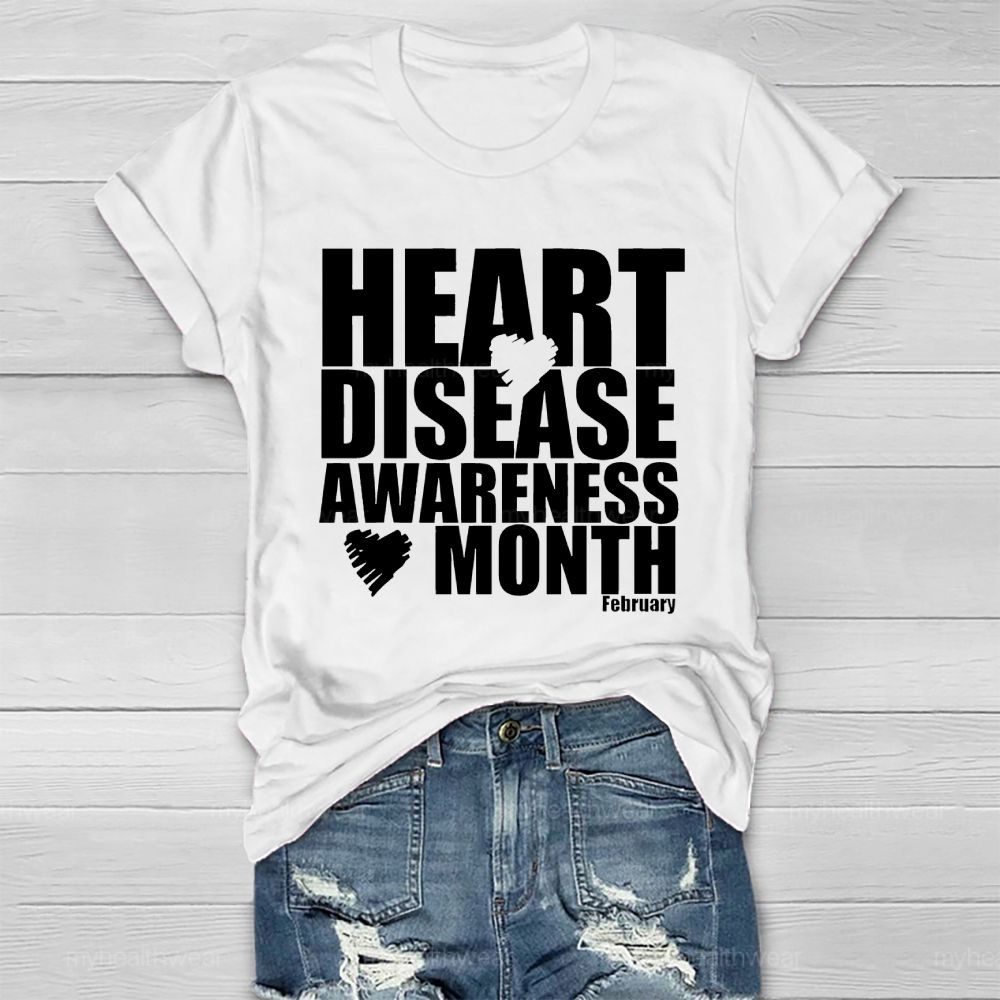 Heart Disease Awareness Month February Healthwear T-shirt