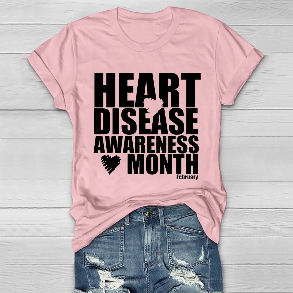 Heart Disease Awareness Month February Healthwear T-shirt