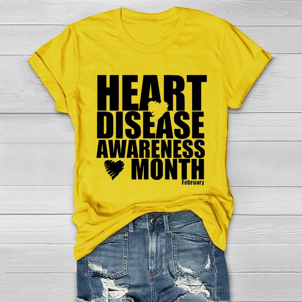 Heart Disease Awareness Month February Healthwear T-shirt