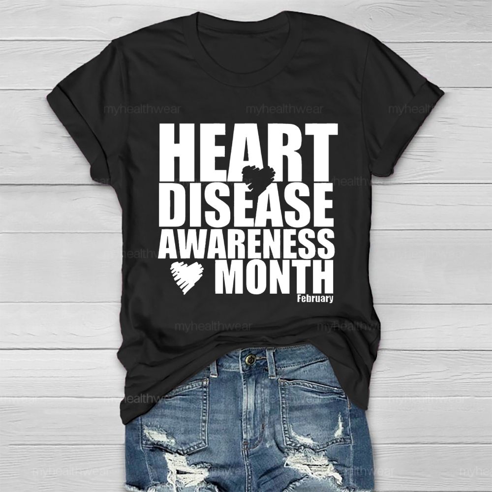 Heart Disease Awareness Month February Healthwear T-shirt