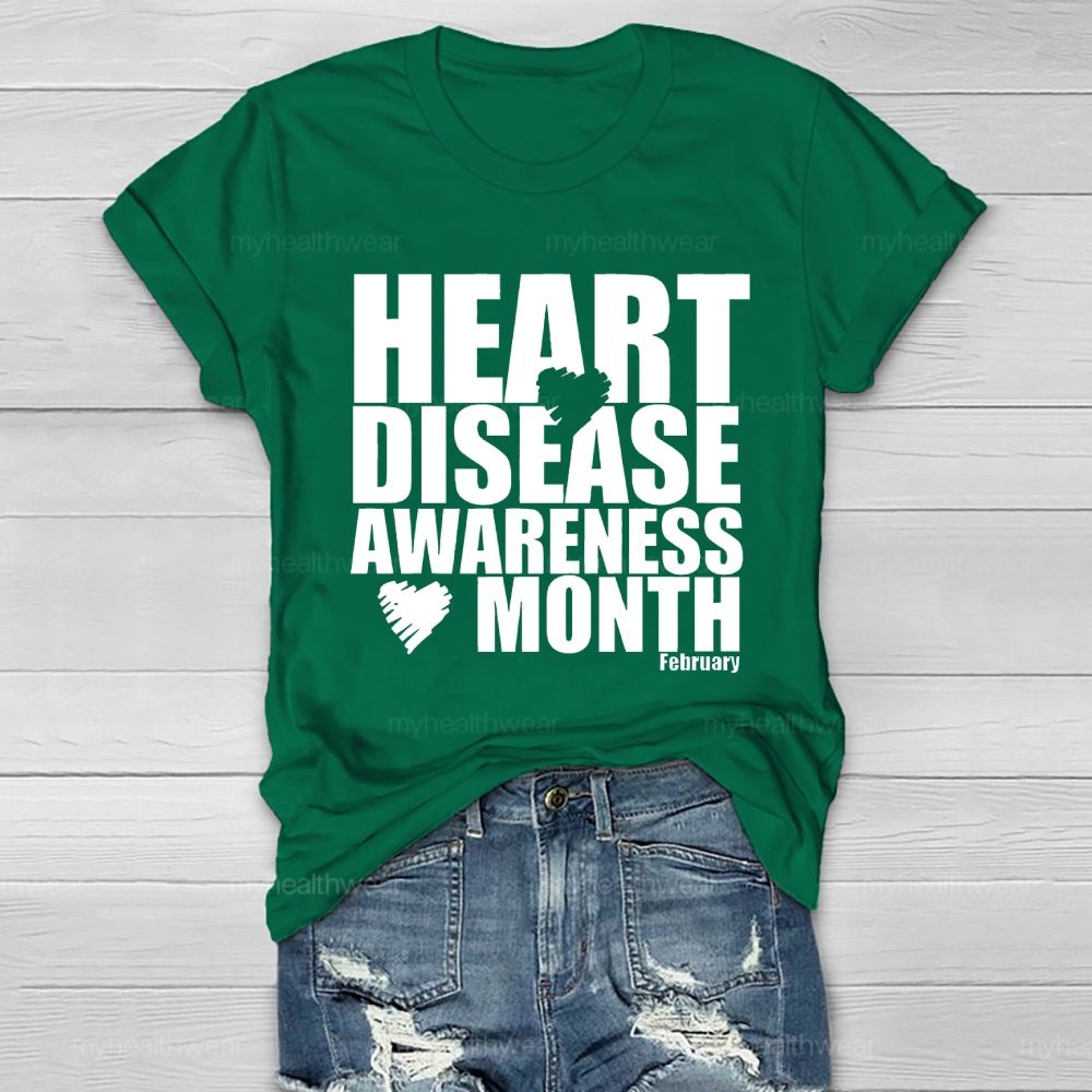 Heart Disease Awareness Month February Healthwear T-shirt