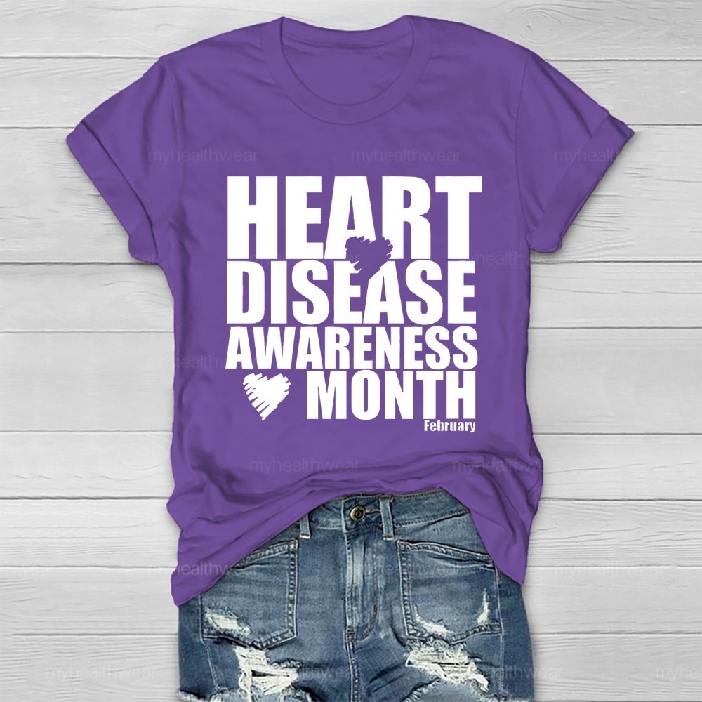 Heart Disease Awareness Month February Healthwear T-shirt