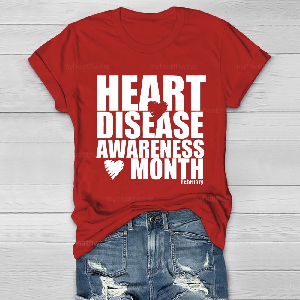 Heart Disease Awareness Month February Healthwear T-shirt