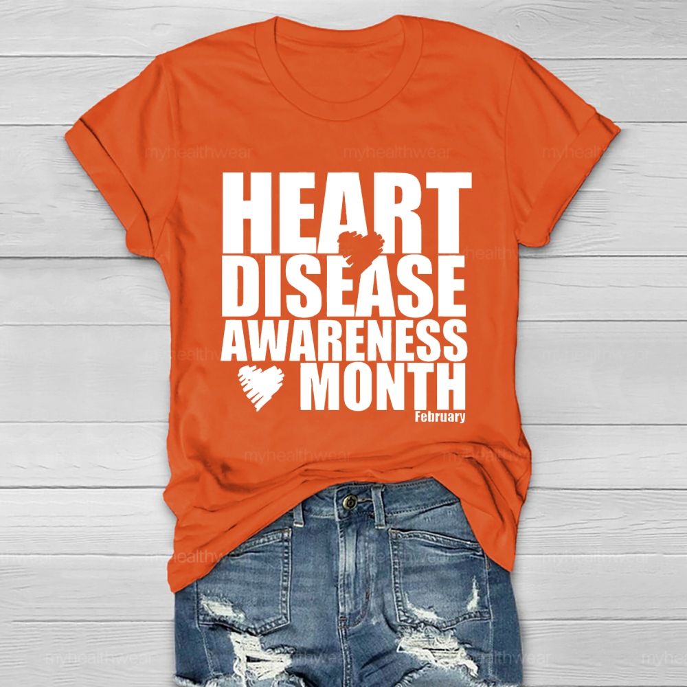 Heart Disease Awareness Month February Healthwear T-shirt